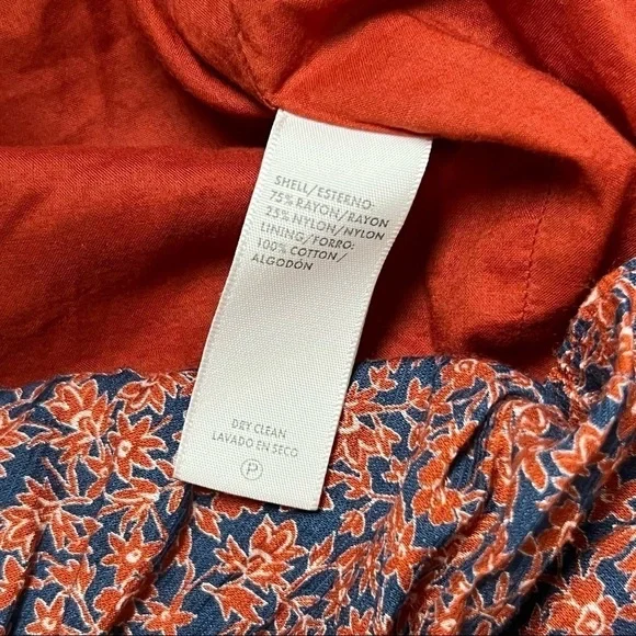 REBECCA MINKOFF Ruffle Hem Smocked Tie Waist Long Puff Sleeve Floral Dress XXL - Picture 12 of 14